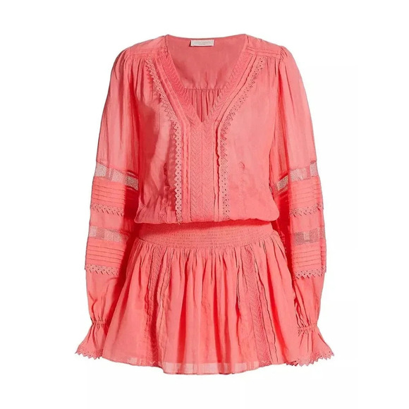 Ramy Brook Dresses & Skirts - EUC $375 Ramy Brook Patty Patty Crochet-Trim Mini Dress - Long-Sleeve V-Neck